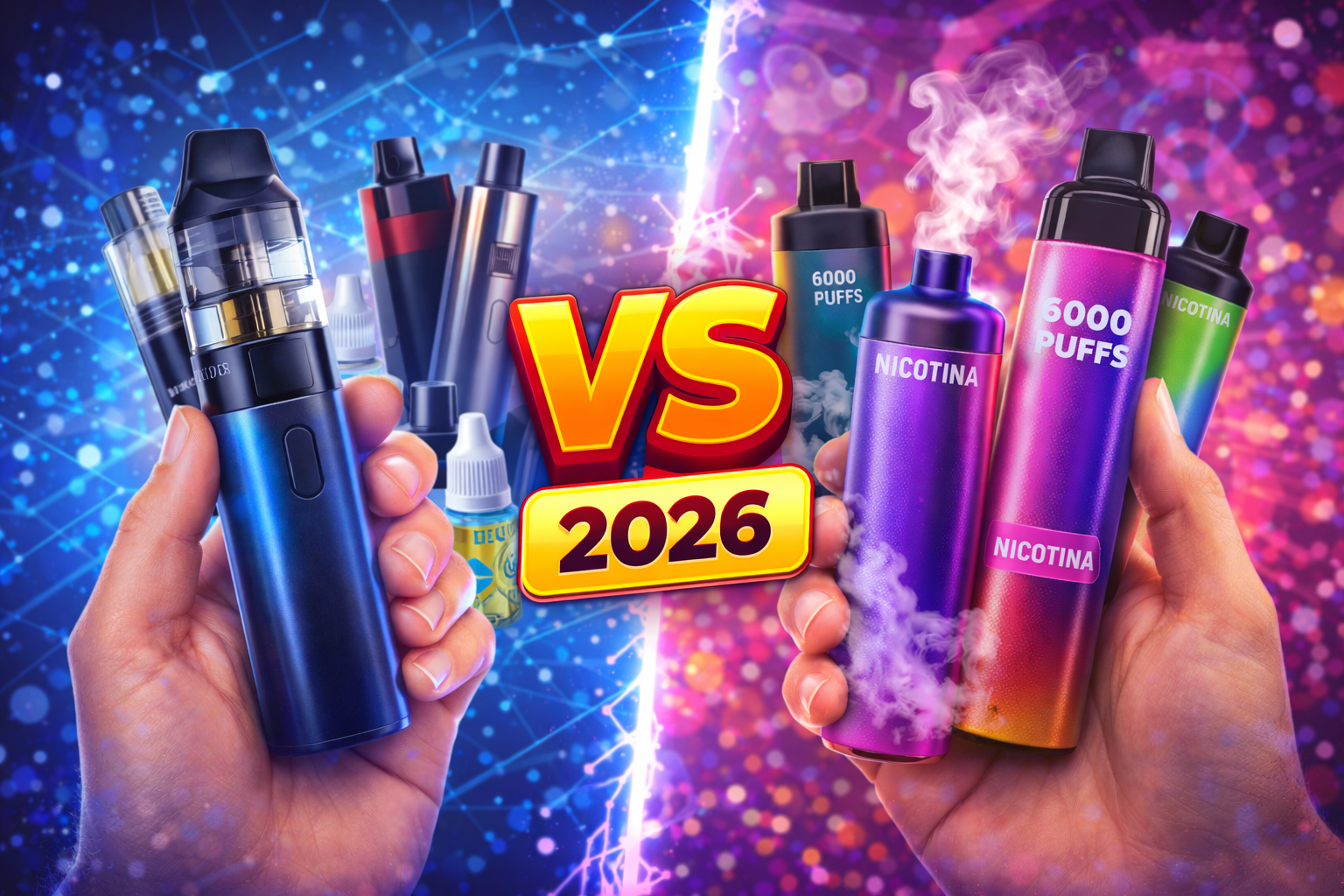 Pod recargable vs vaper desechable con nicotina: guía completa para elegir bien en 2026