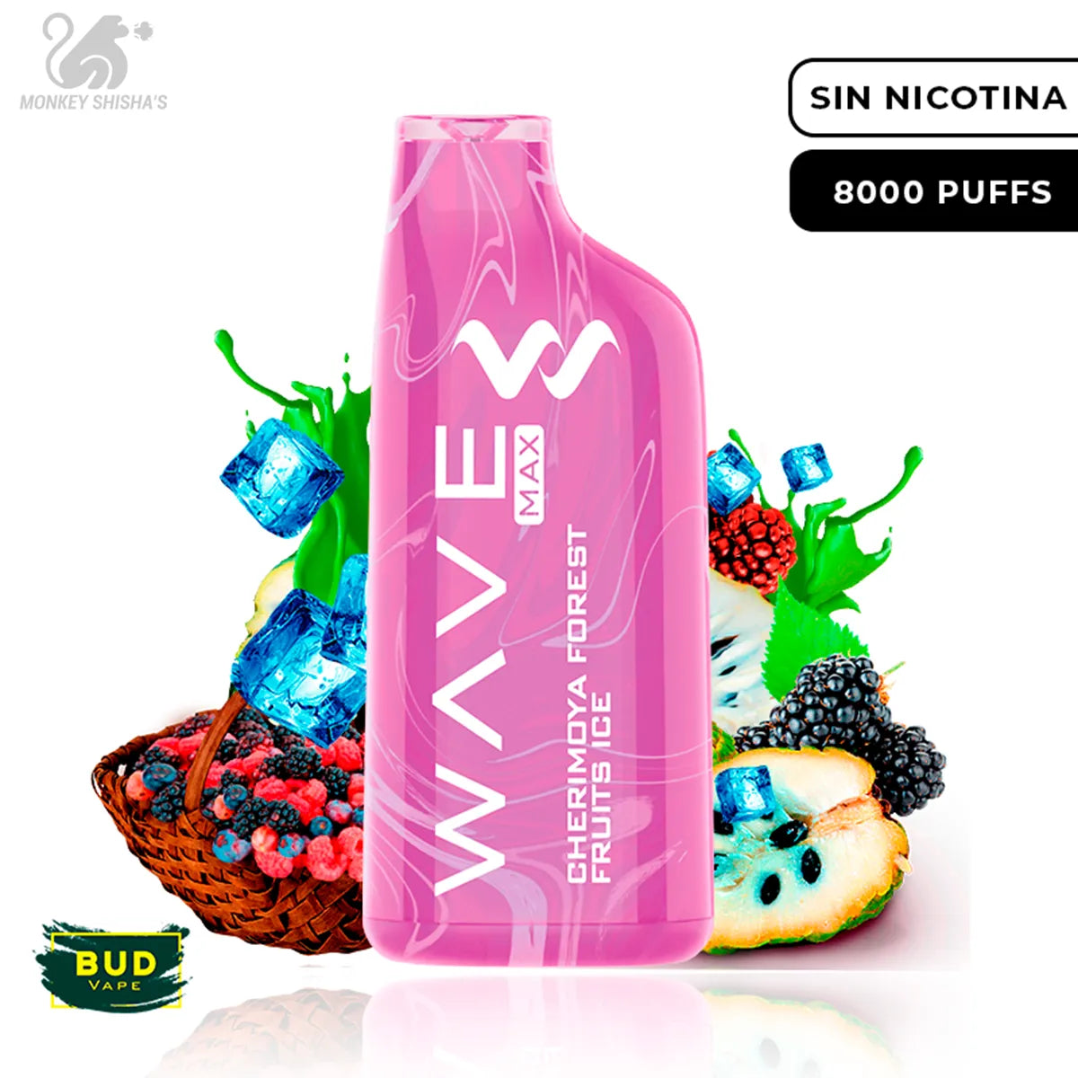 POD WAVE MAX 8000 BUD VAPE (DESECHABLE) - Monkey Shisha's