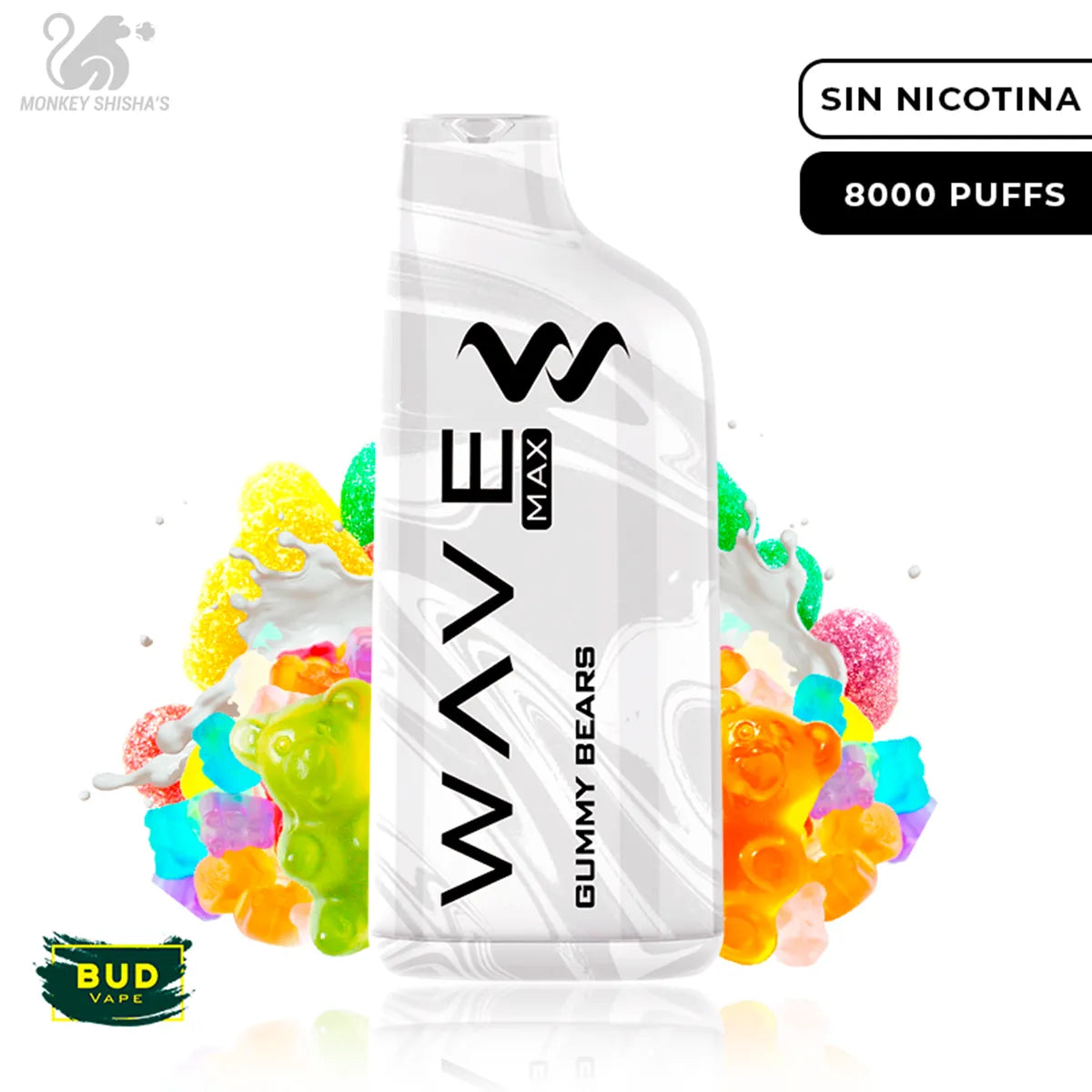 POD WAVE MAX 8000 BUD VAPE (DESECHABLE) - Monkey Shisha's