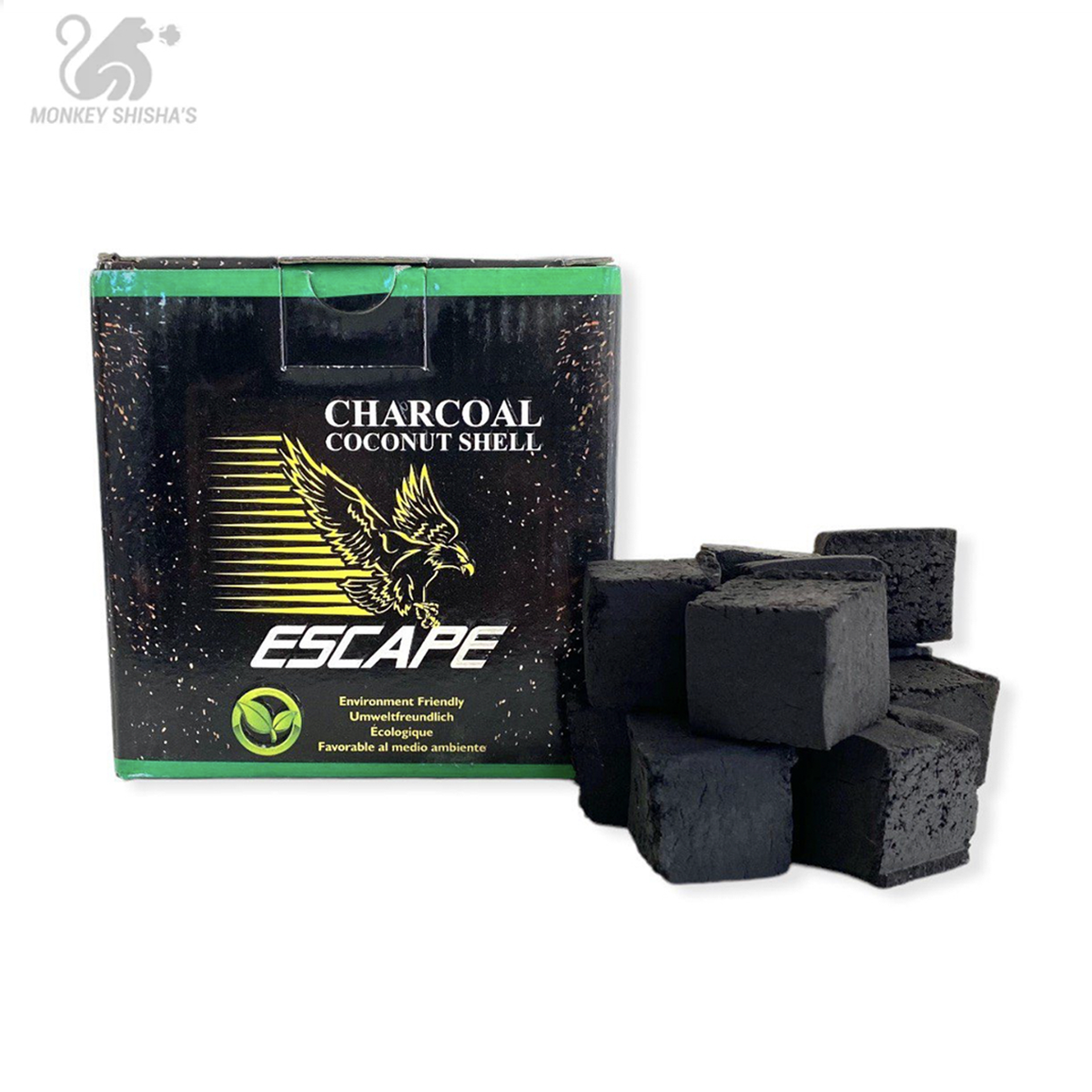 CARBÓN VEGETAL CACHIMBA ESCAPE 26X26X26 - Vista principal | Coco Soul
