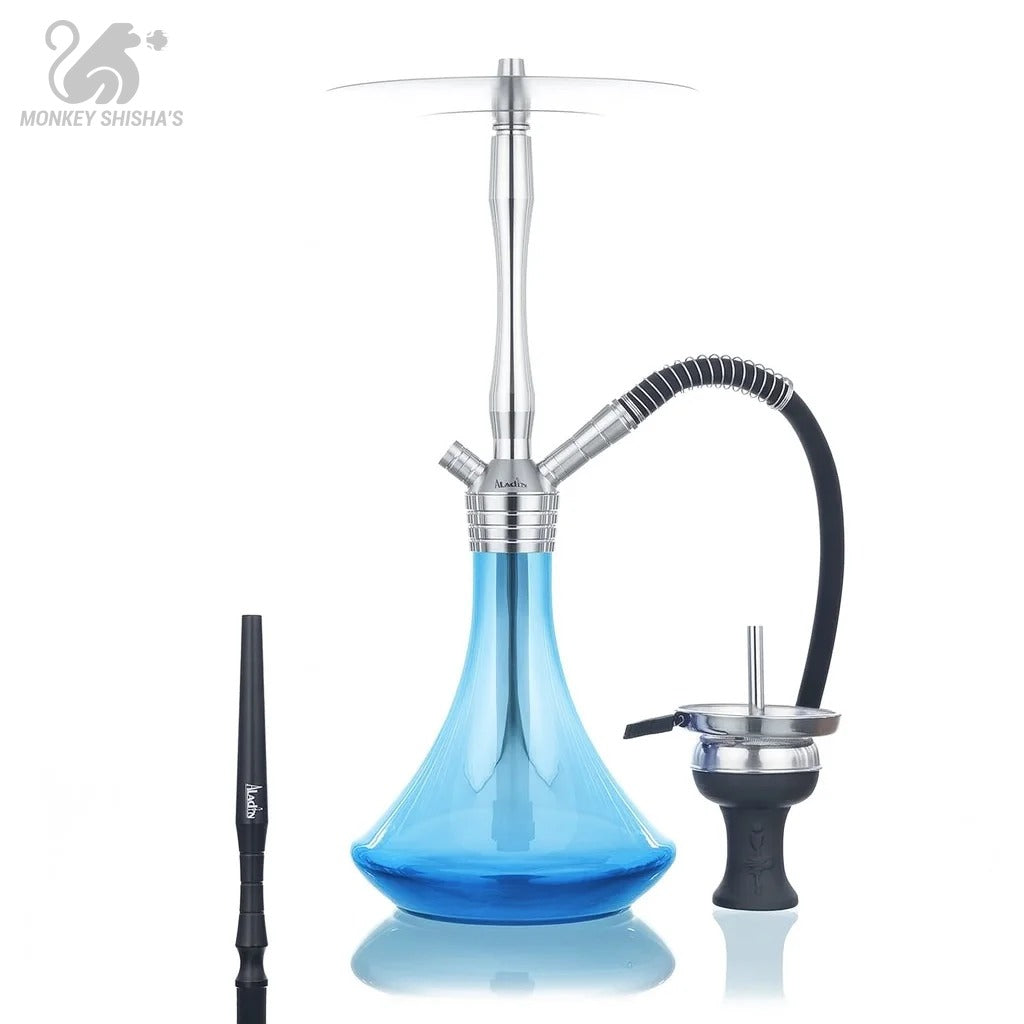 Cachimba Aladin MVP 460 M1 en acabado Light Blue con manguera y cazoleta - Monkey Shisha's