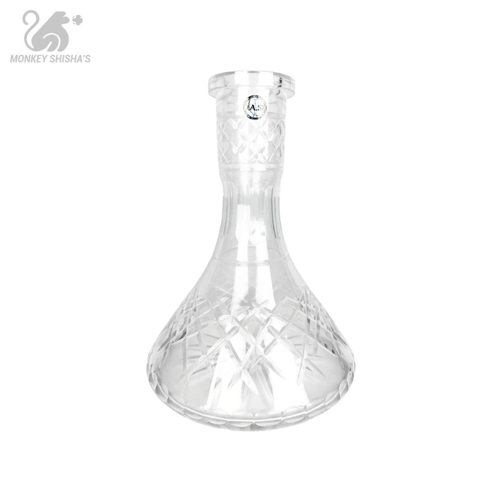 Base Dash Cuts Pro transparente de cristal tallado - Monkey Shisha's