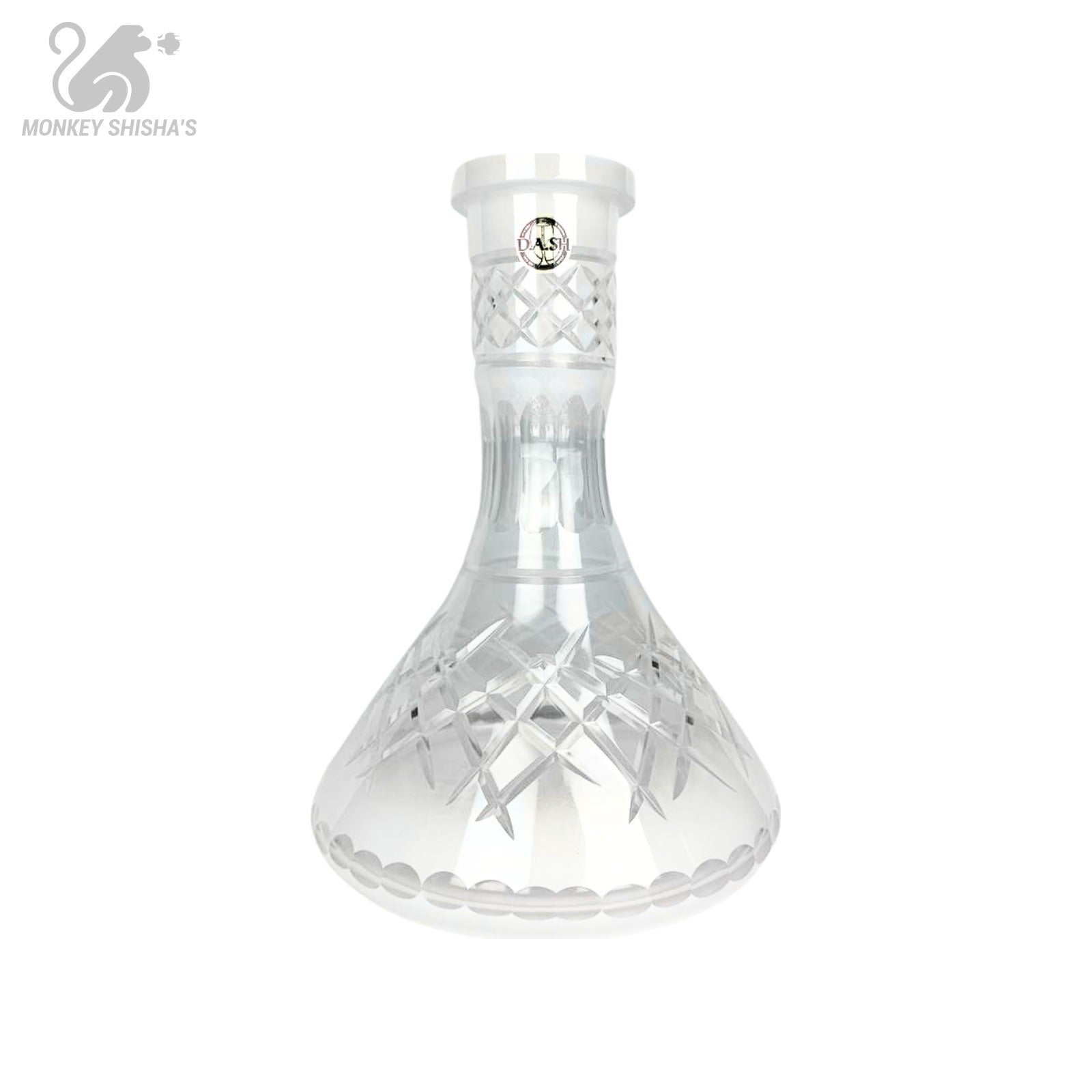 Base Dash Cuts Pro blanca de cristal tallado - Monkey Shisha's