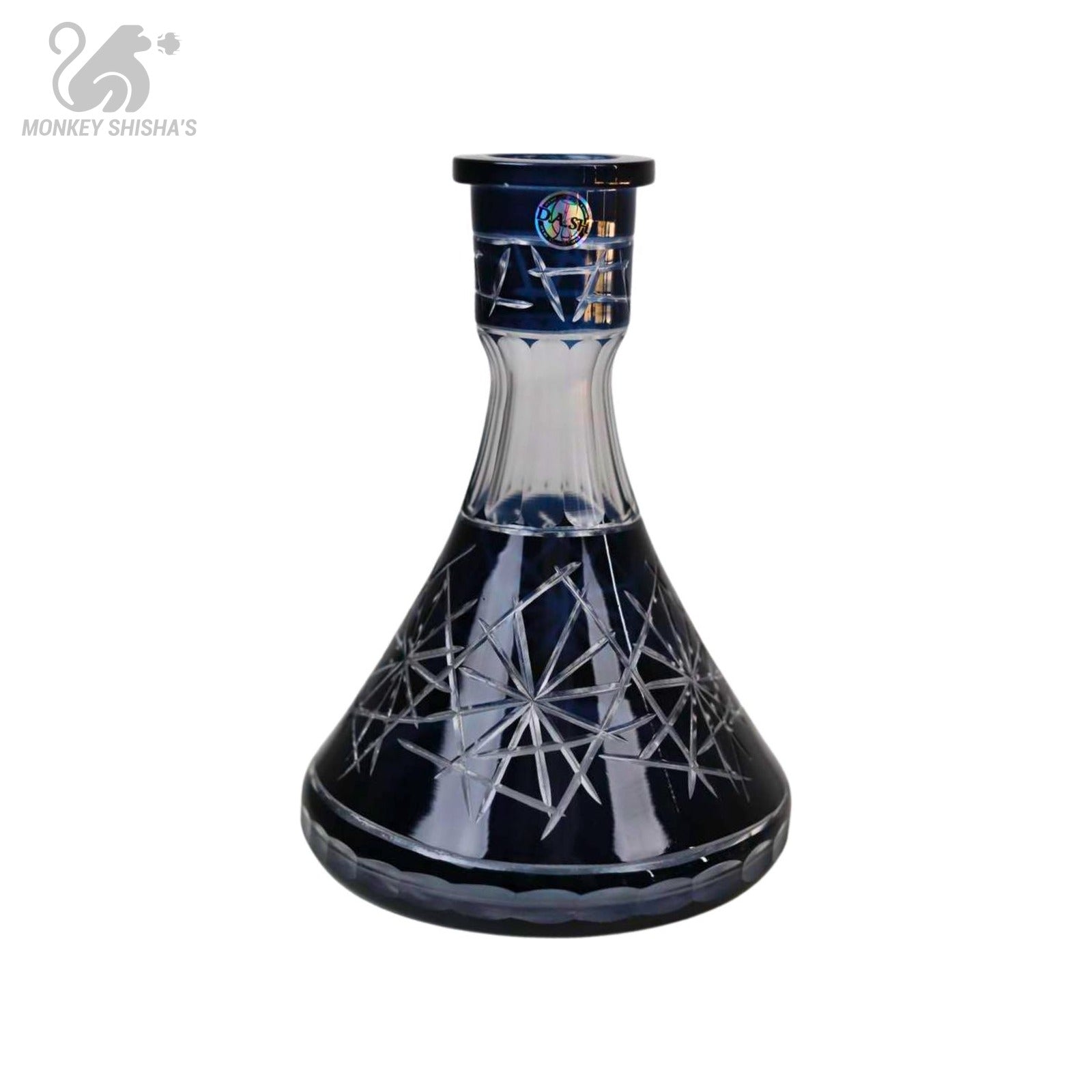 Base Dash Saxo negra de cristal tallado - Monkey Shisha's