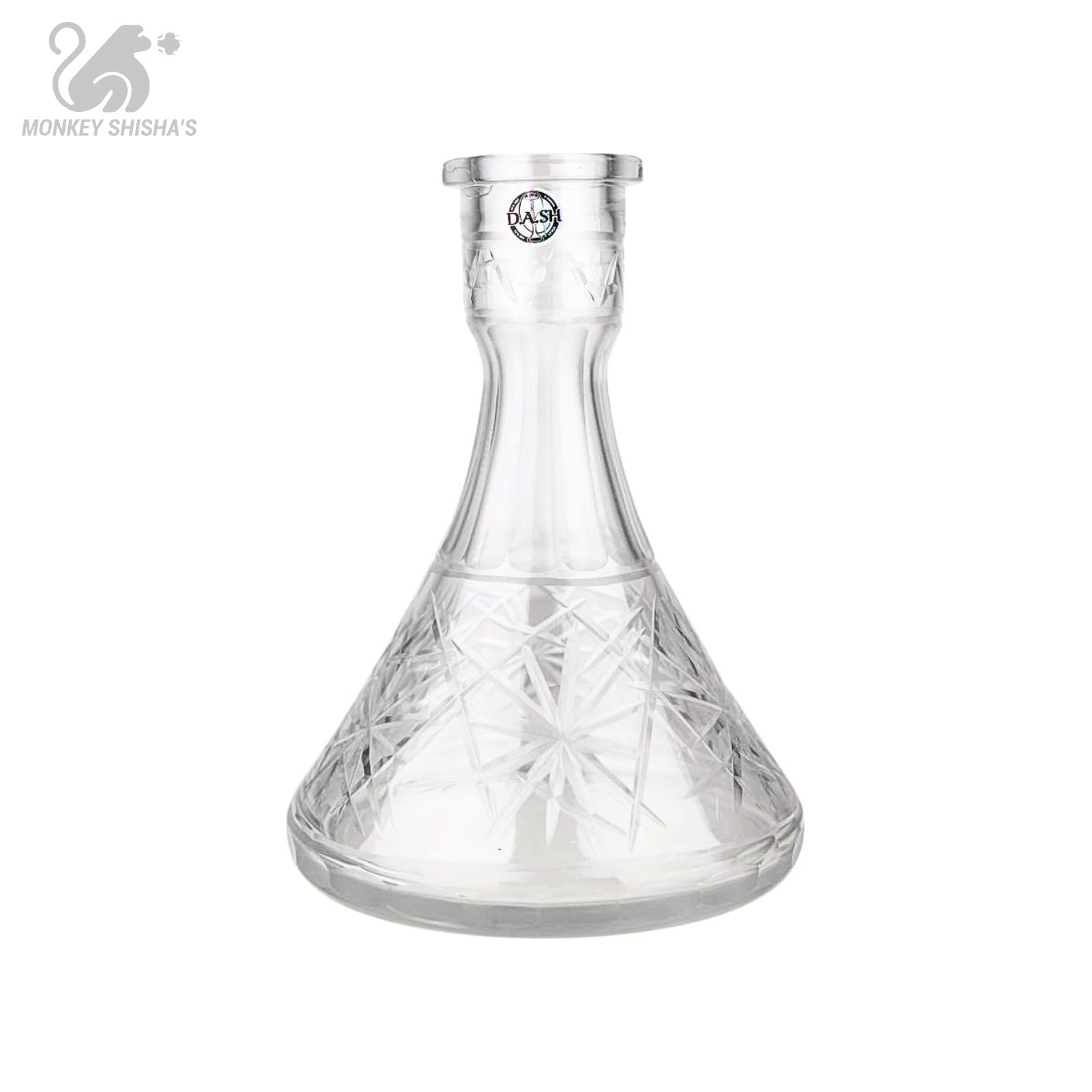 Base Dash Saxo transparente de cristal tallado - Monkey Shisha's
