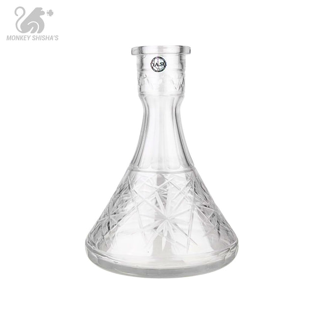 Base Dash Saxo transparente de cristal tallado - Monkey Shisha's