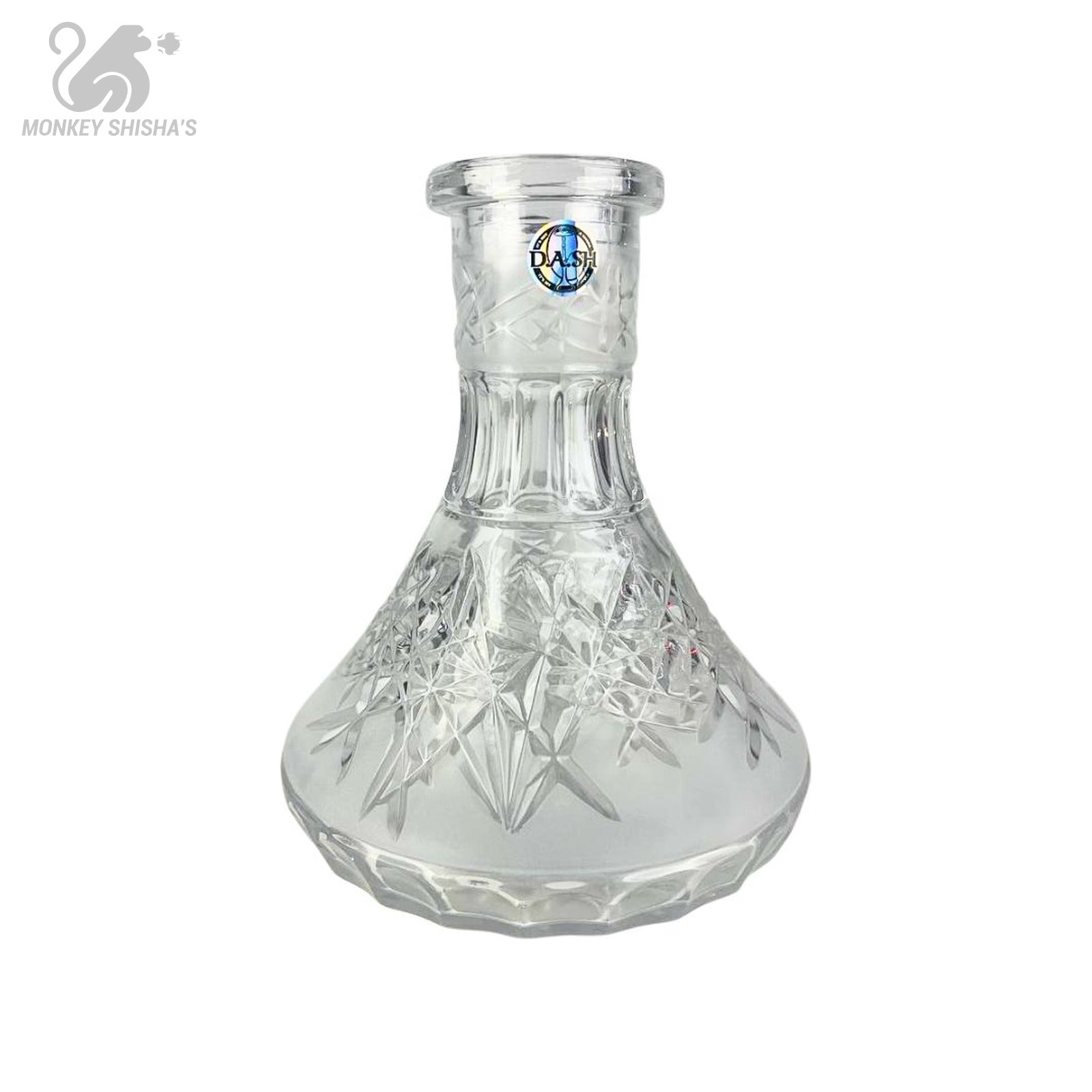 Base Dash Sharp Mini transparente de cristal tallado - Monkey Shisha's