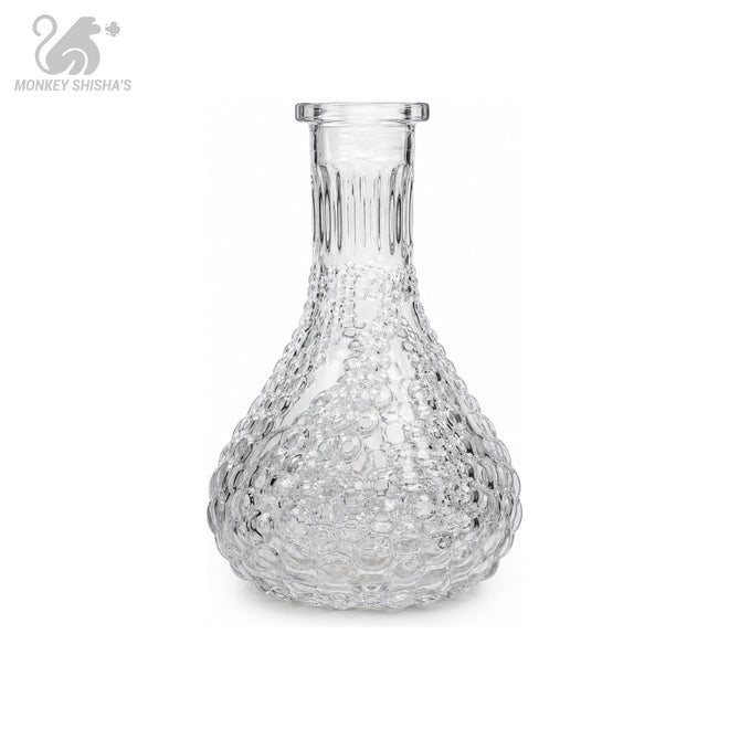 Base rusa FS20 Transparent Tilled de cristal con tallado de burbujas en relieve - Monkey Shisha's