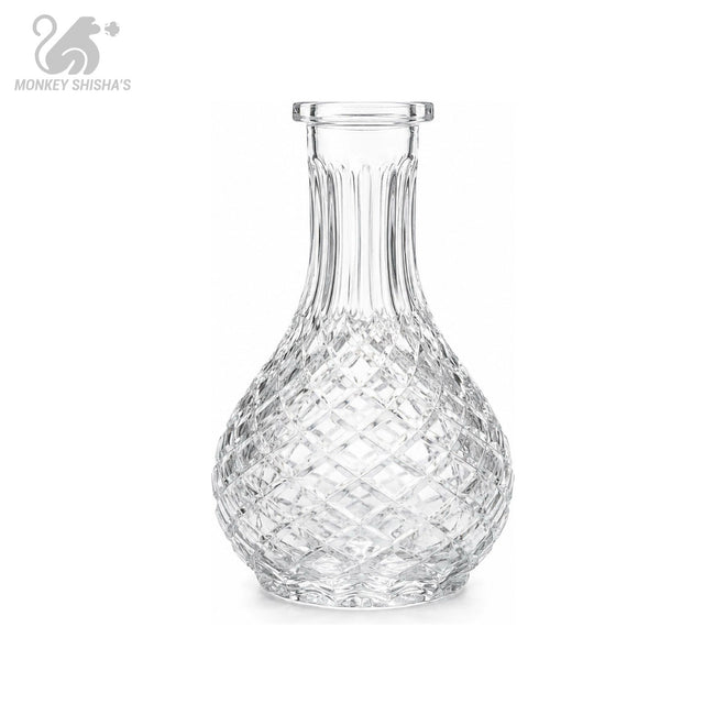 Base rusa FS22 Transparent Tilled de cristal con tallado de rombos en diamante - Monkey Shisha's