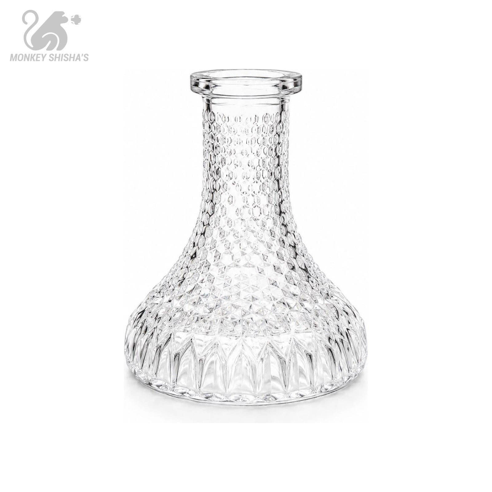 Base rusa mini FS24 Transparent Tilled con tallado de panal hexagonal y estrella - Monkey Shisha's