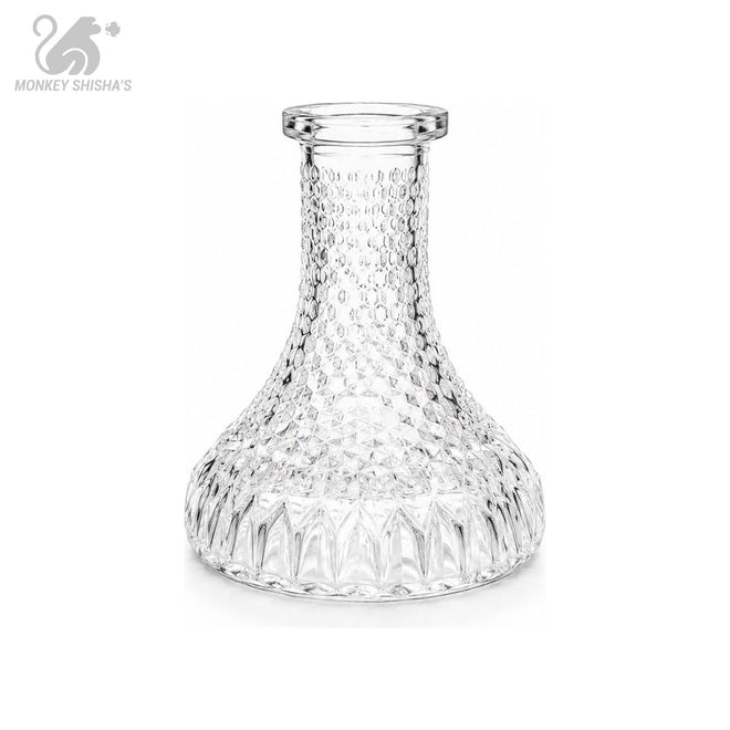 Base rusa mini FS24 Transparent Tilled con tallado de panal hexagonal y estrella - Monkey Shisha's
