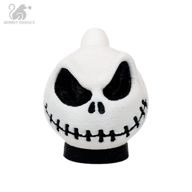 Boquilla 3D HC Halloween Jack, calavera blanca con sonrisa cosida - Monkey Shisha's