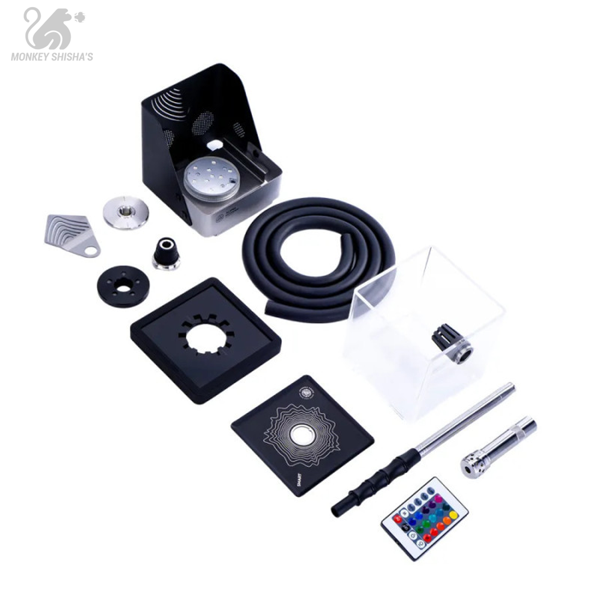 Base de cristal de alta resistencia de la cachimba Alpha Smart Exzo - Monkey Shisha's