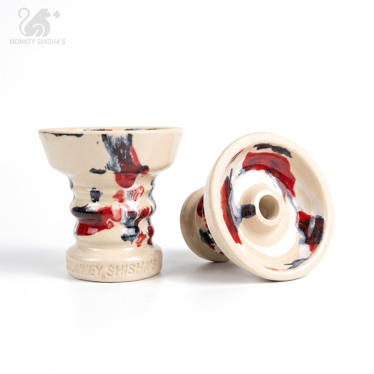 Cazoleta Fibo Brush Phunnel Gen 2 Crimson Ink (lateral y boca) - Monkey Shisha's