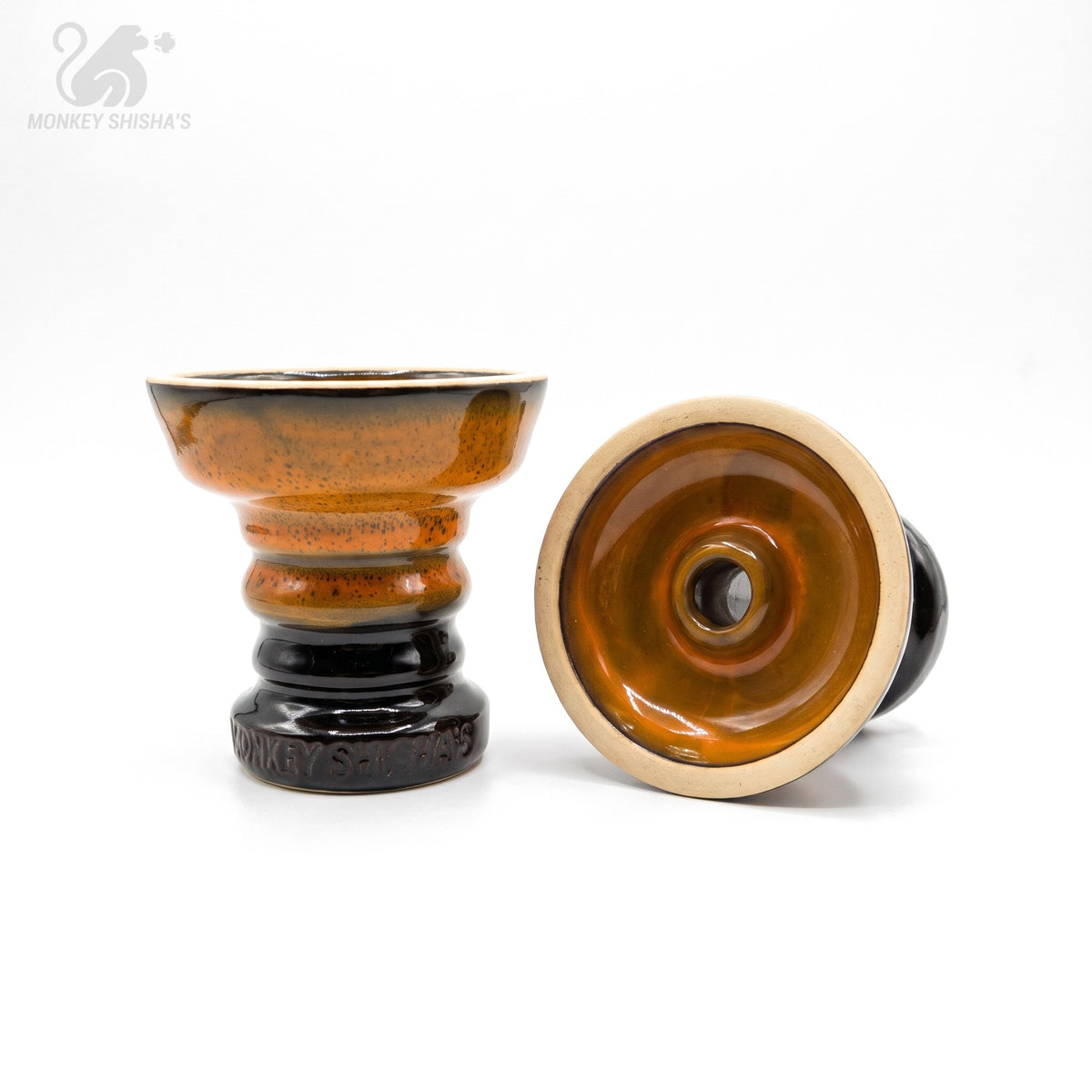 Cazoleta Fibo Dip Phunnel Amber Glow (lateral y boca) - Monkey Shisha's