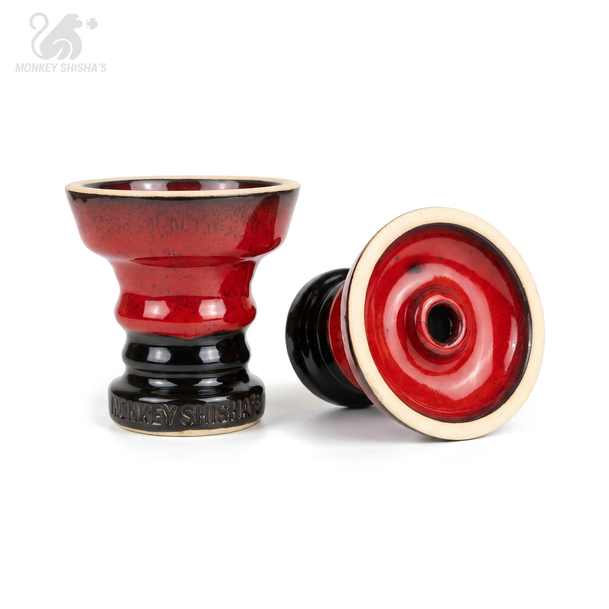 Cazoleta Fibo Dip Phunnel Lava Red (lateral y boca) - Monkey Shisha's