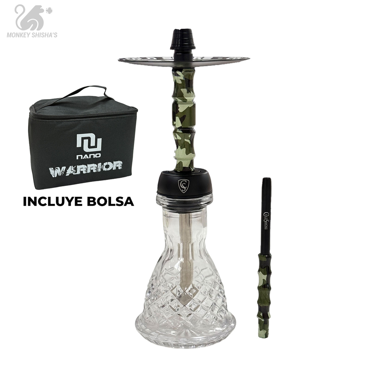 CACHIMBA COLD SMOKE NANO WARRIOR + BASE - Vista lateral | Cold Smoke