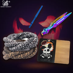 Pack Halloween Trato con manguera de silicona Calaveras, boquilla de aluminio, tabla de mezclas Corpse y pinzas - Monkey Shisha's