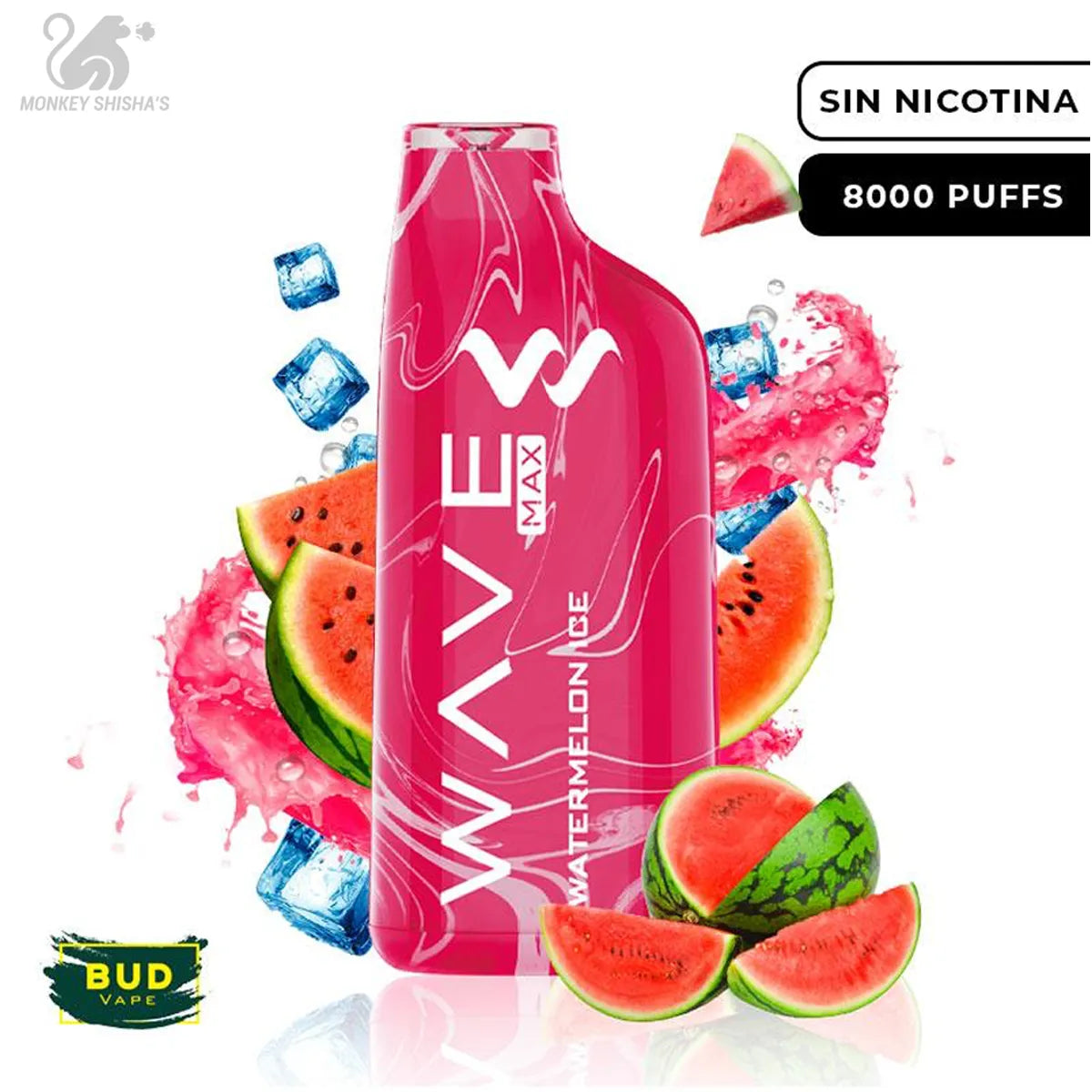 POD WAVE MAX 8000 BUD VAPE (DESECHABLE) - Monkey Shisha's