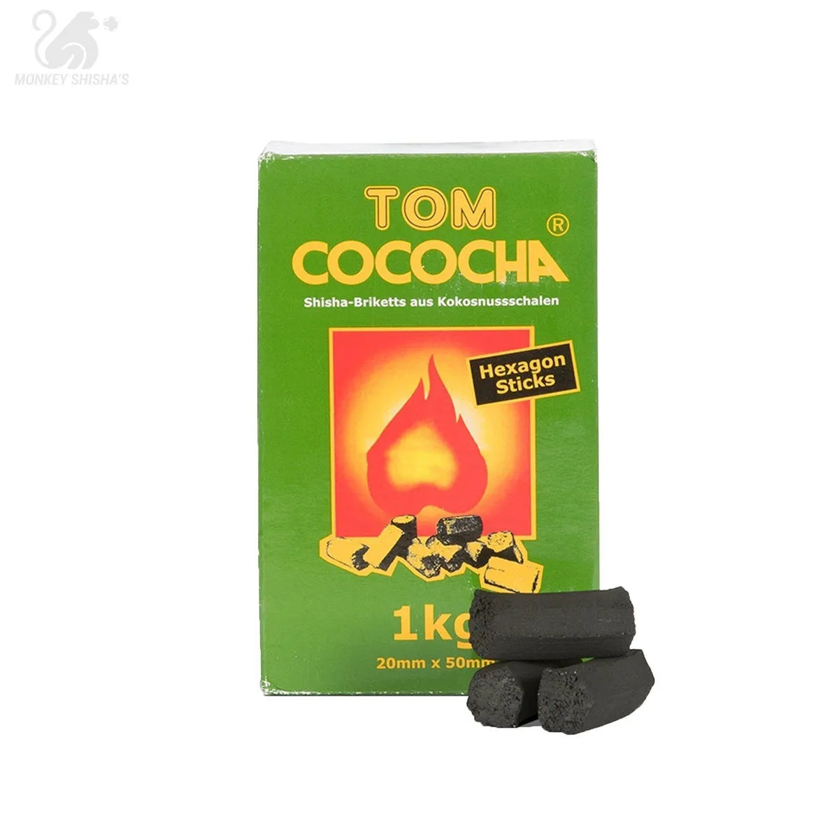 CARBÓN TOM COCOCHA HEXAGONAL 1Kg - Monkey Shisha's